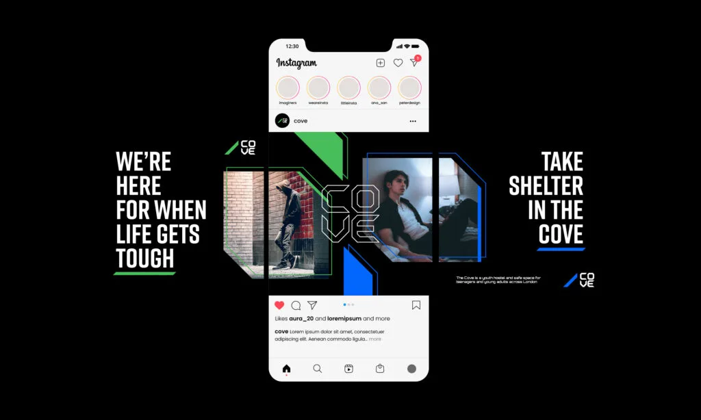 A series of instagram post designs for Cove