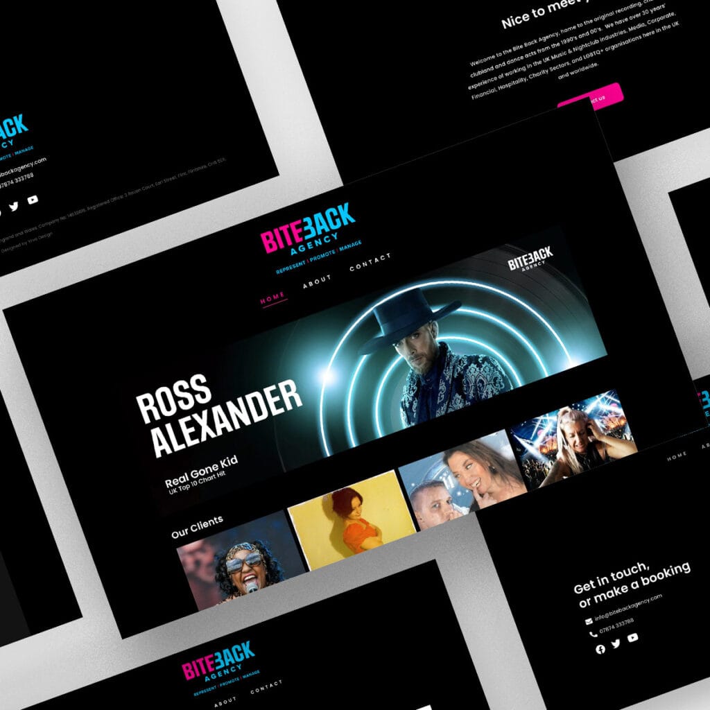 Bite Back Agency website screens