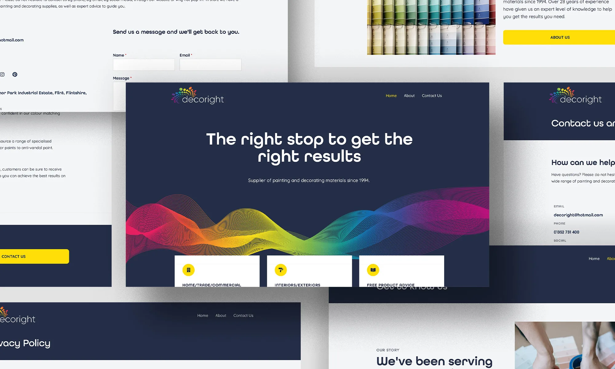 A selection of screens for Decoright