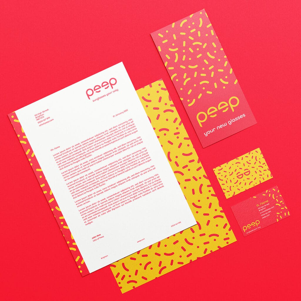 Branded stationery for Peep